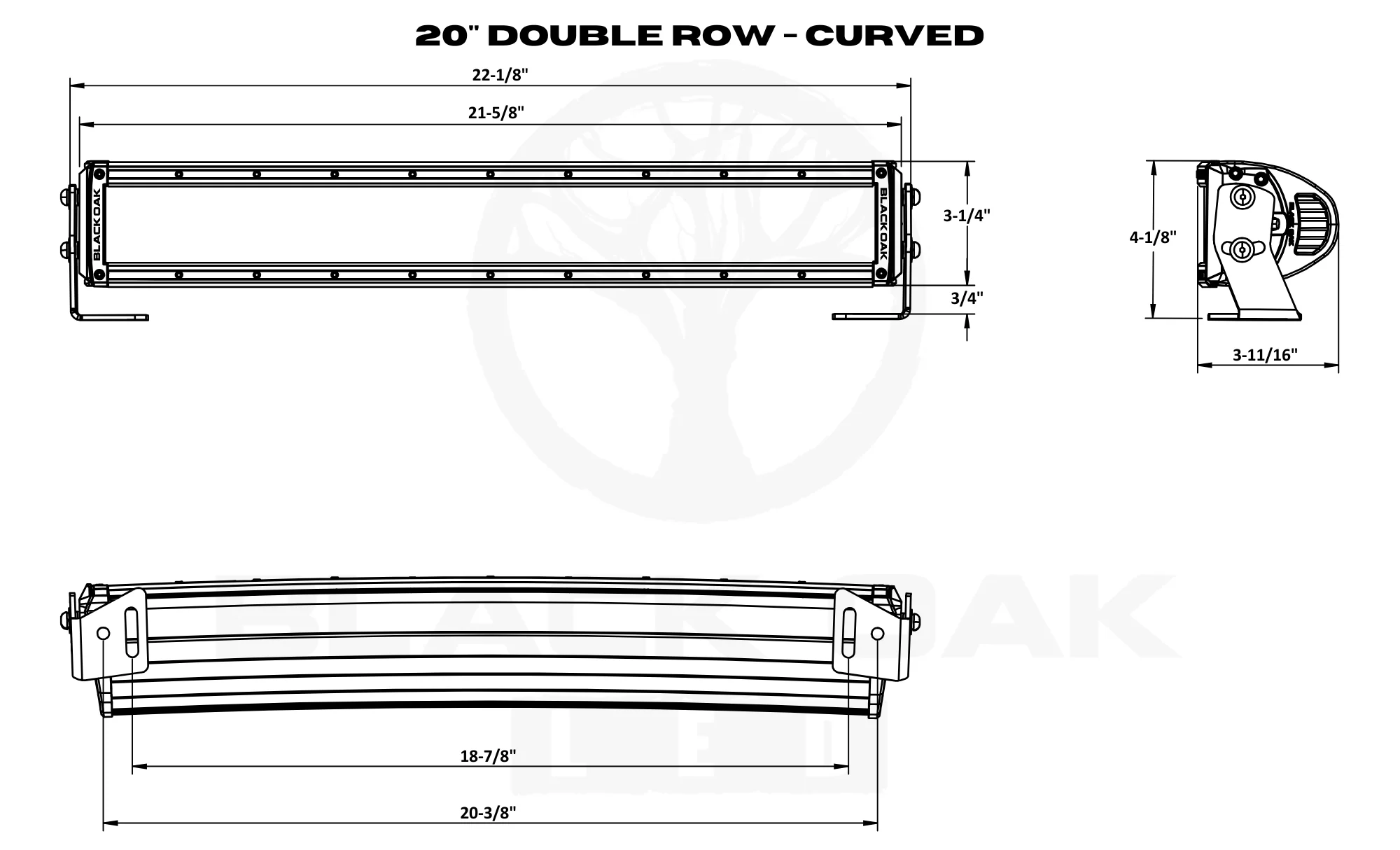 20 Inch Curved Red LED Predator Hunting LED Light Bar - Combo Optics - Black Oak LED Pro Series 3.0 - Image 7