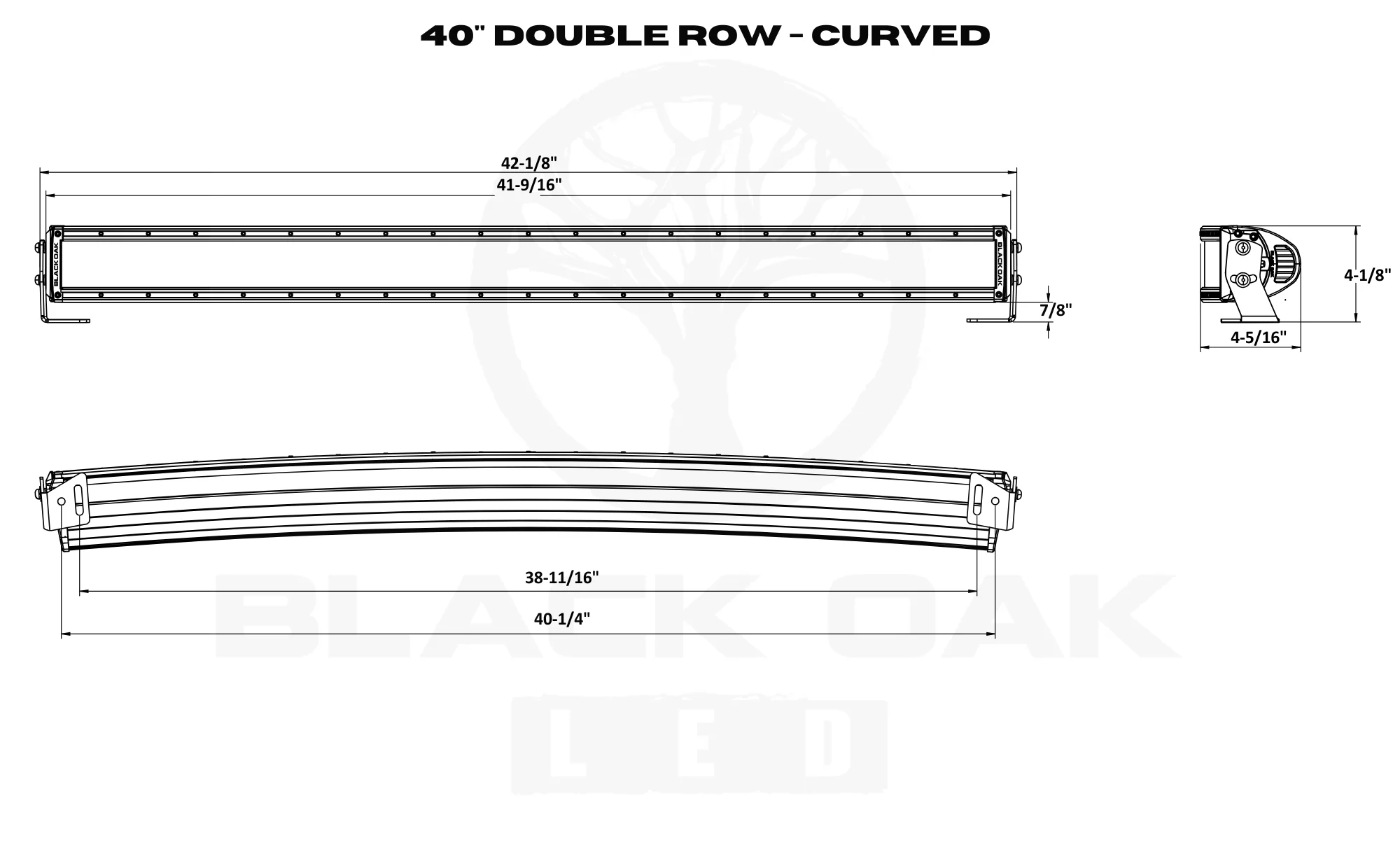 40 Inch Curved Red LED Predator Hunting LED Light Bar - Combo Optics - Black Oak LED Pro Series 3.0 - Image 6